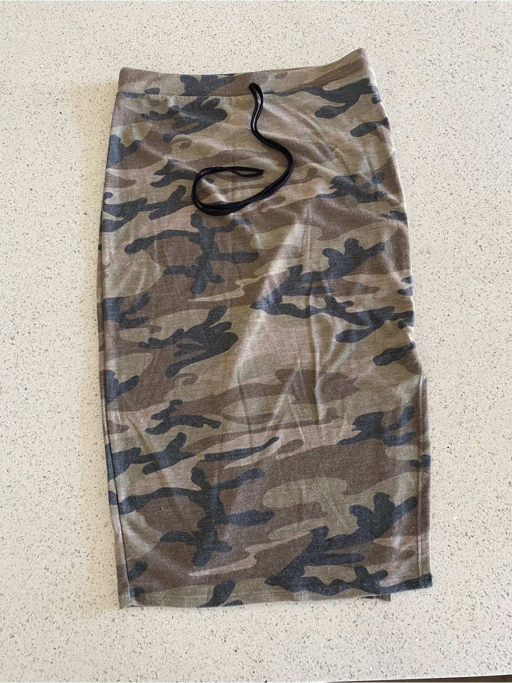 Camo Pencil Skirt - Olive Green